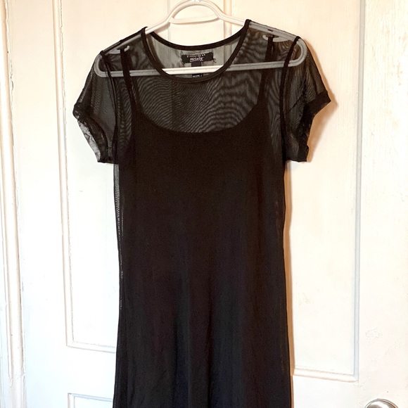 Sheer-Overlay Mini Dress - Picture 2 of 4